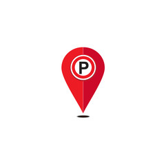 Parking icon map pointer, vector illustration.
