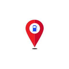 Gas station icon map pointer, vector illustration.