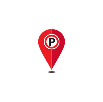 Parking icon map pointer, vector illustration.