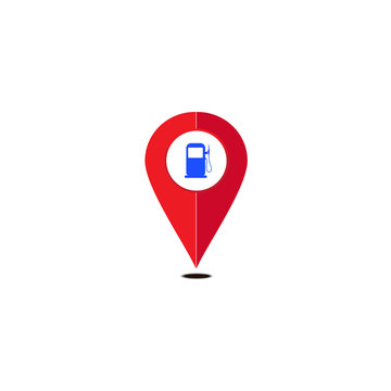 Gas station icon map pointer, vector illustration.