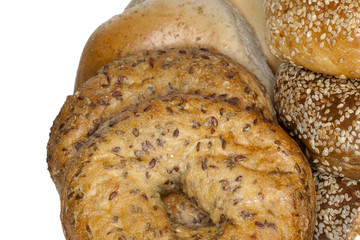 yummy bagels close up