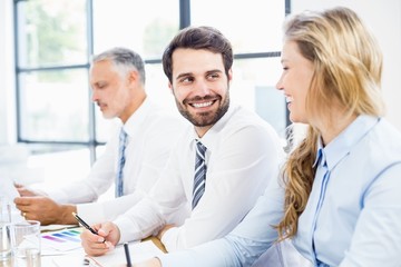 Fototapeta premium Business colleagues talking in a meeting