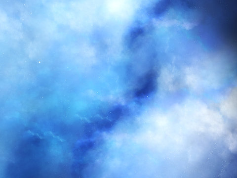 Blue fog in deep space