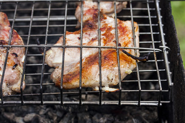 beef steak on the grill
