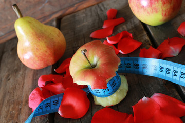 measurement red bitten apple