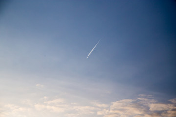 trace of the aircraft in the sky
