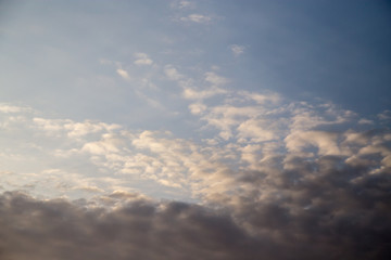 clouds in the blue sky as the background