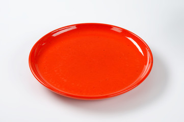 red dinner plate