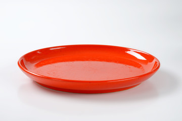 red dinner plate