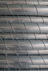Ventilation metal pipes. Galvanized iron pipes.