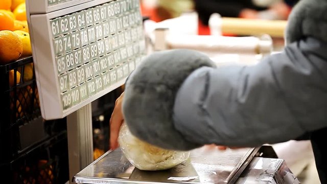 electronic scales in the supermarket