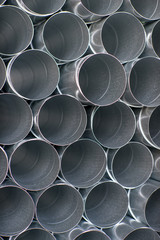 Ventilation metal pipes. Galvanized iron pipes.
