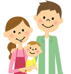 赤ちゃんを抱く若いカップル　