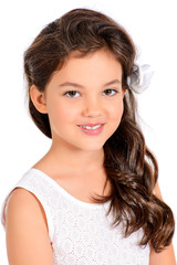 Fototapeta premium little girl in white dress