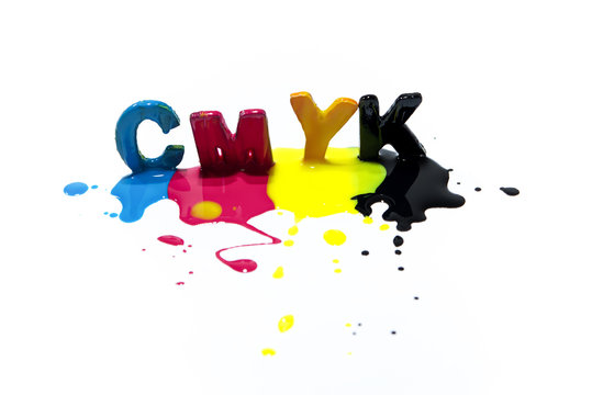 multi-colored CMYK capital letters