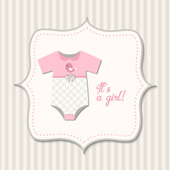 It's a girl, baby shower, illustration