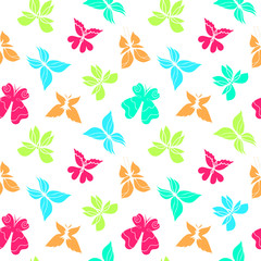 Butterfly seamless pattern, colorful butterfly background, butterflies vector, butterfly silhouette, can be used for design fabric, wrapping paper, package and etc., EPS 8
