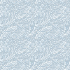 Seamless pattern with feathers