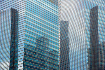 Huge buisness buildings made of steel & glass