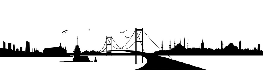 Obraz premium Istanbul Bosphorus Bridge City skyline