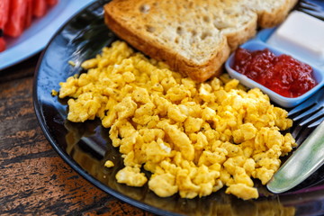 Omelet - breakfast in cafe 
