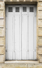 White wooden window panel.