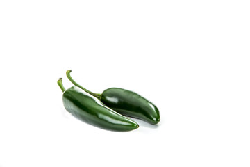 Jalapeno hot pepper  on a white background
