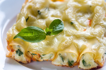 Canelloni stuffed with ricotta