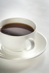 Cup of tea on the white background