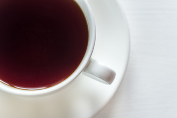 Cup of tea on the white background