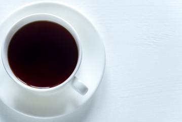 Cup of tea on the white background