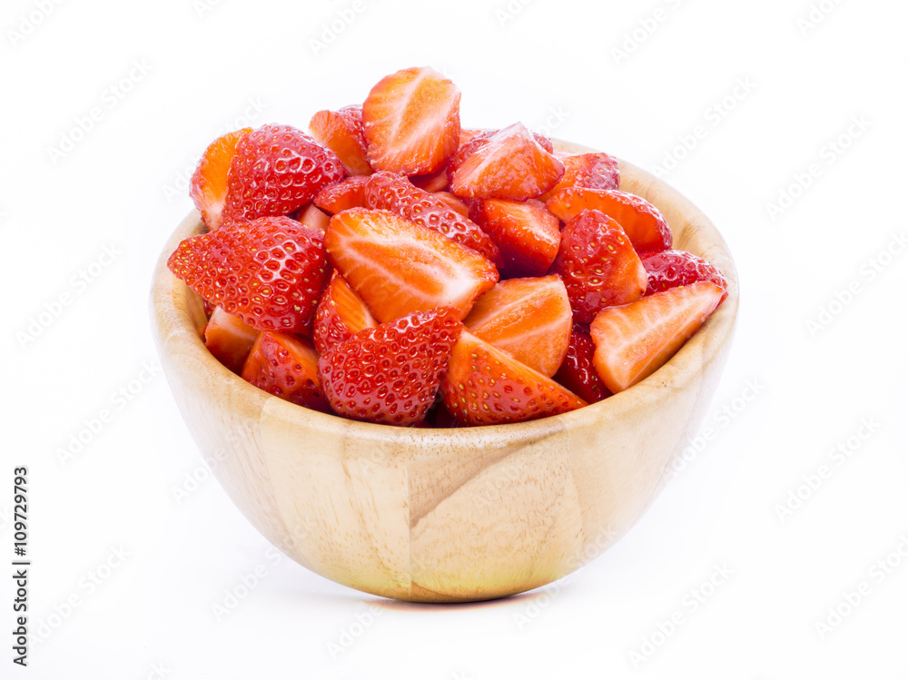 Poster strawberry on white background