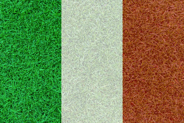 Football field textured by Italy national flag on euro 2016