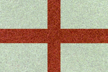 Obraz premium Football field textured by England national flags on euro 2016