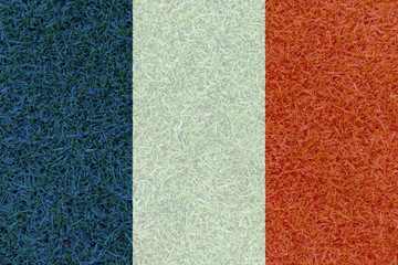 Fototapeta premium Football field textured by France national flag on euro 2016