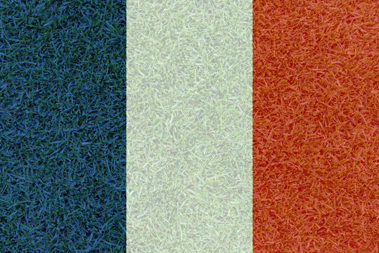 Football field textured by France national flag on euro 2016