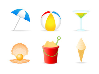 Beach icon set