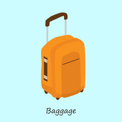 luggage for things when traveling. Vector isometric illustration