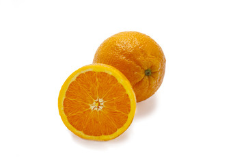 Orange Sliced in Half with Full Orange
