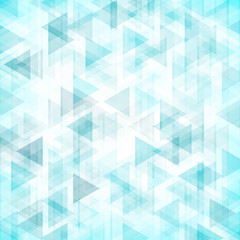 Obraz premium Geometric background with light blue triangles creates a modern clean abstract pattern with transparent overlapping shapes, suitable for corporate presentation slides, website banners