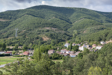 Fototapeta na wymiar Views of Nocedo de Gordon, a small town in the municipality of La Pola de Gordon, in Leon Province, Spain