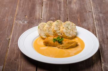 Chicken on cream with pepper season