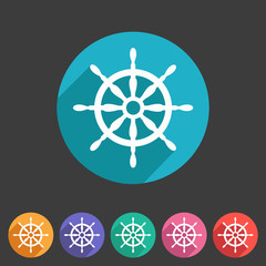 Yacht wheel helm sea icon web sign symbol logo label