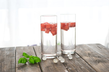 Detox water with watermelon
