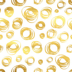 Seamless pattern with doodle golden ornament