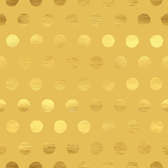 Geometric golden polka dot seamless pattern