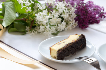 Coffee and piece of cake