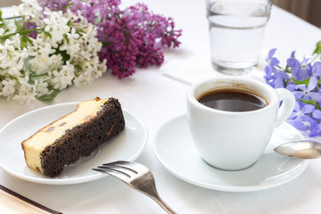 Coffee and piece of cake