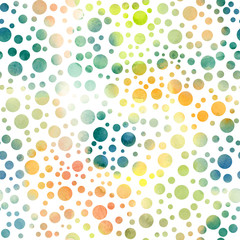 Seamless pattern with hand painted polka dots
