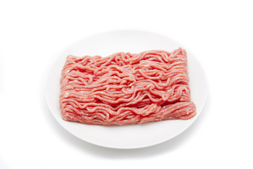 minced meat in a plate.